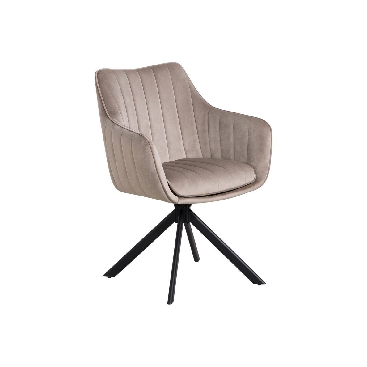 Sukama kėdė su porankiais ASTON VELVET, pilkai ruda (taupe), veliūrinė 1 Sukama kėdė su porankiais ASTON VELVET, pilkai ruda (taupe), veliūrinė 1