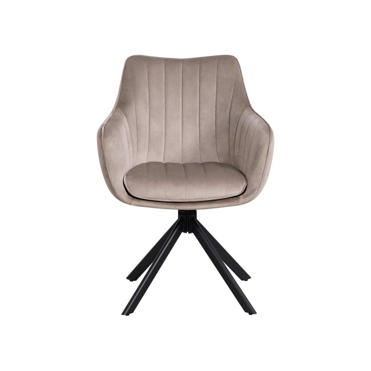 Sukama kėdė su porankiais ASTON VELVET, pilkai ruda (taupe), veliūrinė