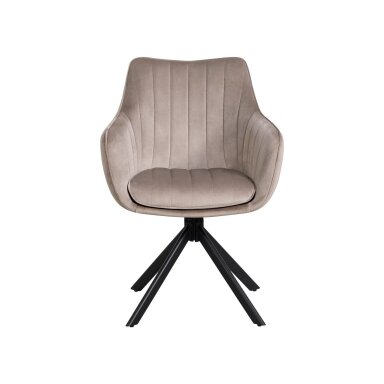 Sukama kėdė su porankiais ASTON VELVET, pilkai ruda (taupe), veliūrinė