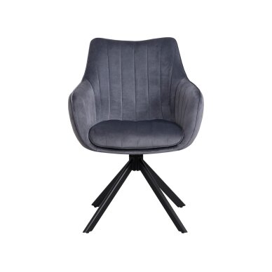 Sukama kėdė su porankiais ASTON VELVET, pilka, veliūrinė Sukama kėdė su porankiais ASTON VELVET, pilka, veliūrinė