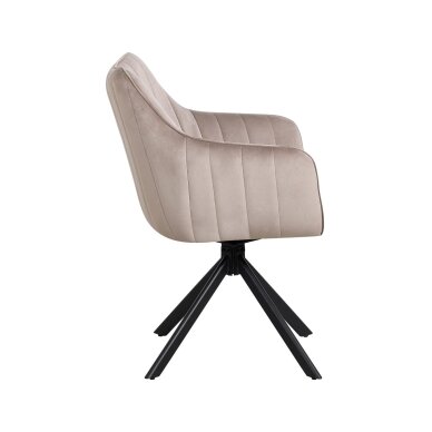 Sukama kėdė su porankiais ASTON VELVET, pilkai ruda (taupe), veliūrinė 2