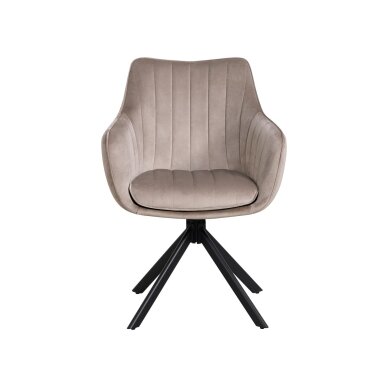 Sukama kėdė su porankiais ASTON VELVET, pilkai ruda (taupe), veliūrinė