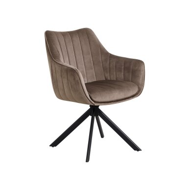 Sukama kėdė su porankiais ASTON VELVET, ruda, veliūrinė 1