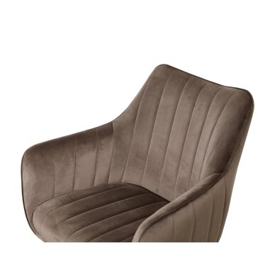 Sukama kėdė su porankiais ASTON VELVET, ruda, veliūrinė 2