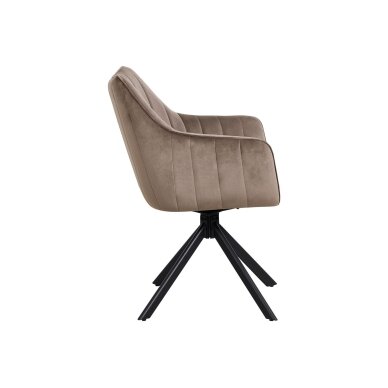 Sukama kėdė su porankiais ASTON VELVET, ruda, veliūrinė 3