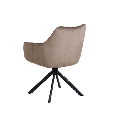 Sukama kėdė su porankiais ASTON VELVET, ruda, veliūrinė 4