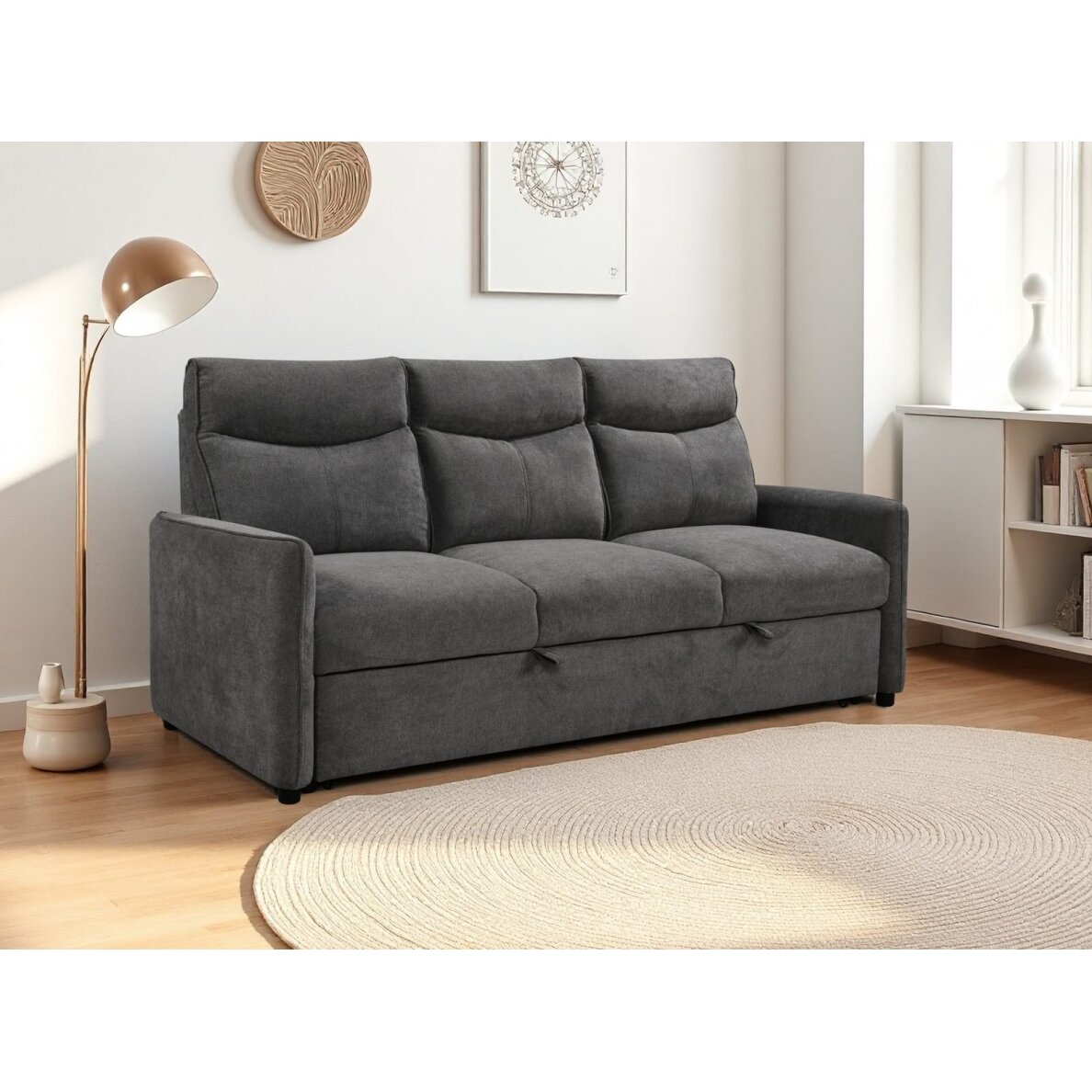 Trivietė sofa-lova LUMEN, tamsiai pilka 4 Trivietė sofa-lova LUMEN, tamsiai pilka 4