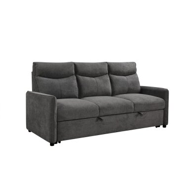 Trivietė sofa-lova LUMEN, tamsiai pilka 1
