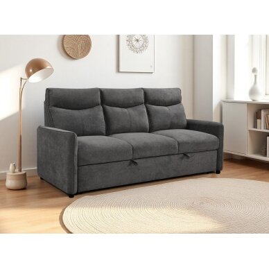Trivietė sofa-lova LUMEN, tamsiai pilka 4