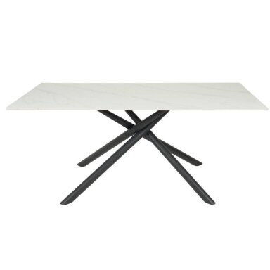 Valgomojo stalas LOTUS 180x90 cm, matinis baltas marmuras