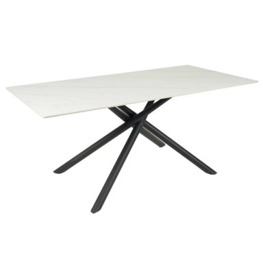 Valgomojo stalas LOTUS 180x90 cm, matinis baltas marmuras
