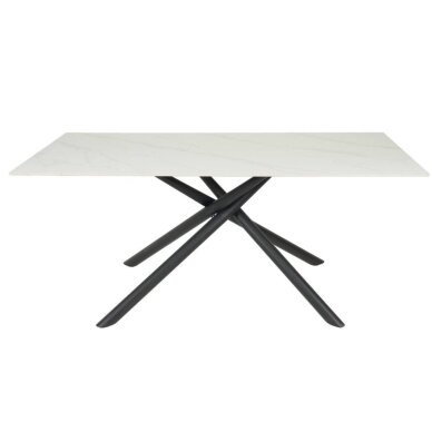 Valgomojo stalas LOTUS 180x90 cm, matinis baltas marmuras 1